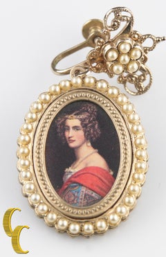 Vintage Gold-Tone Screwback Non-Pierced "Photo Brooch" Earrings