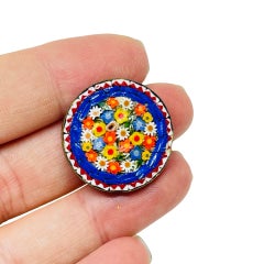 Vintage gold tone signed ITALY micro music colorful brooch