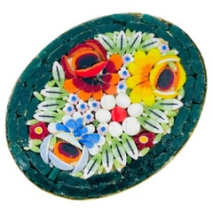 Vintage gold tone signed ITALY micro music colorful brooch