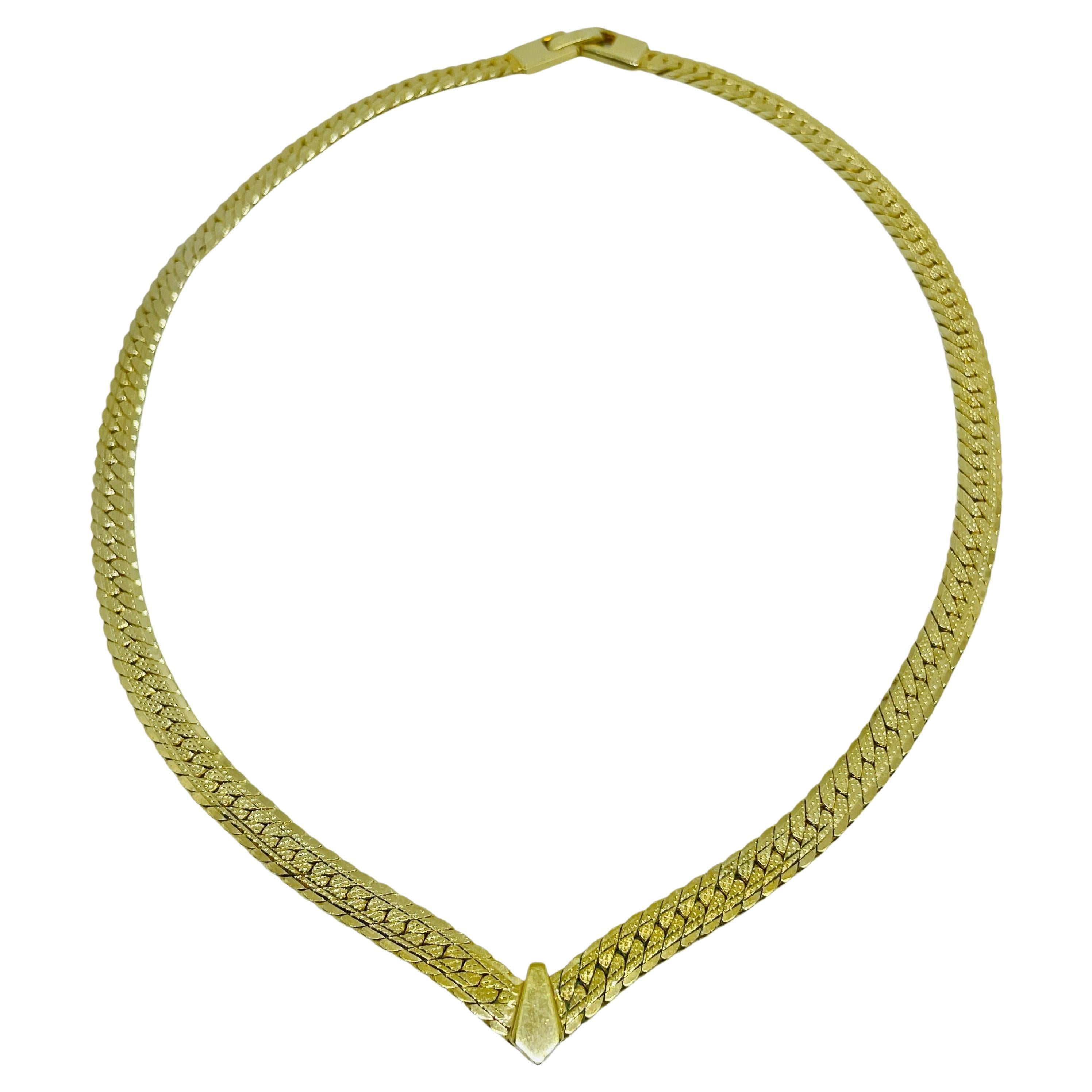 Collana vintage con catena a serpente in tono dorato