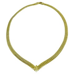 Collana vintage con catena a serpente in tono dorato