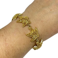 Vintage gold tone starfish designer bracelet