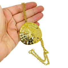 Vintage gold tone starfish sea designer chain pendant necklace