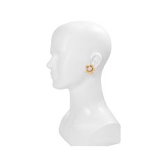 Vintage Gold Tone Trembler Pave Flower Clip-On Earrings, Circa 1960s