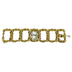 Vintage gold-tone Trifari bracelet with hand-wound watch
