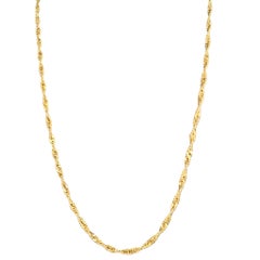 Vintage Gold-Tone Twisted Rope Chain Necklace