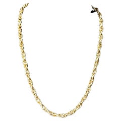 Vintage Gold Tone Twisted Rope Chain Necklace