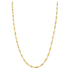 Vintage Gold-Tone Twisted Rope Chain Necklace