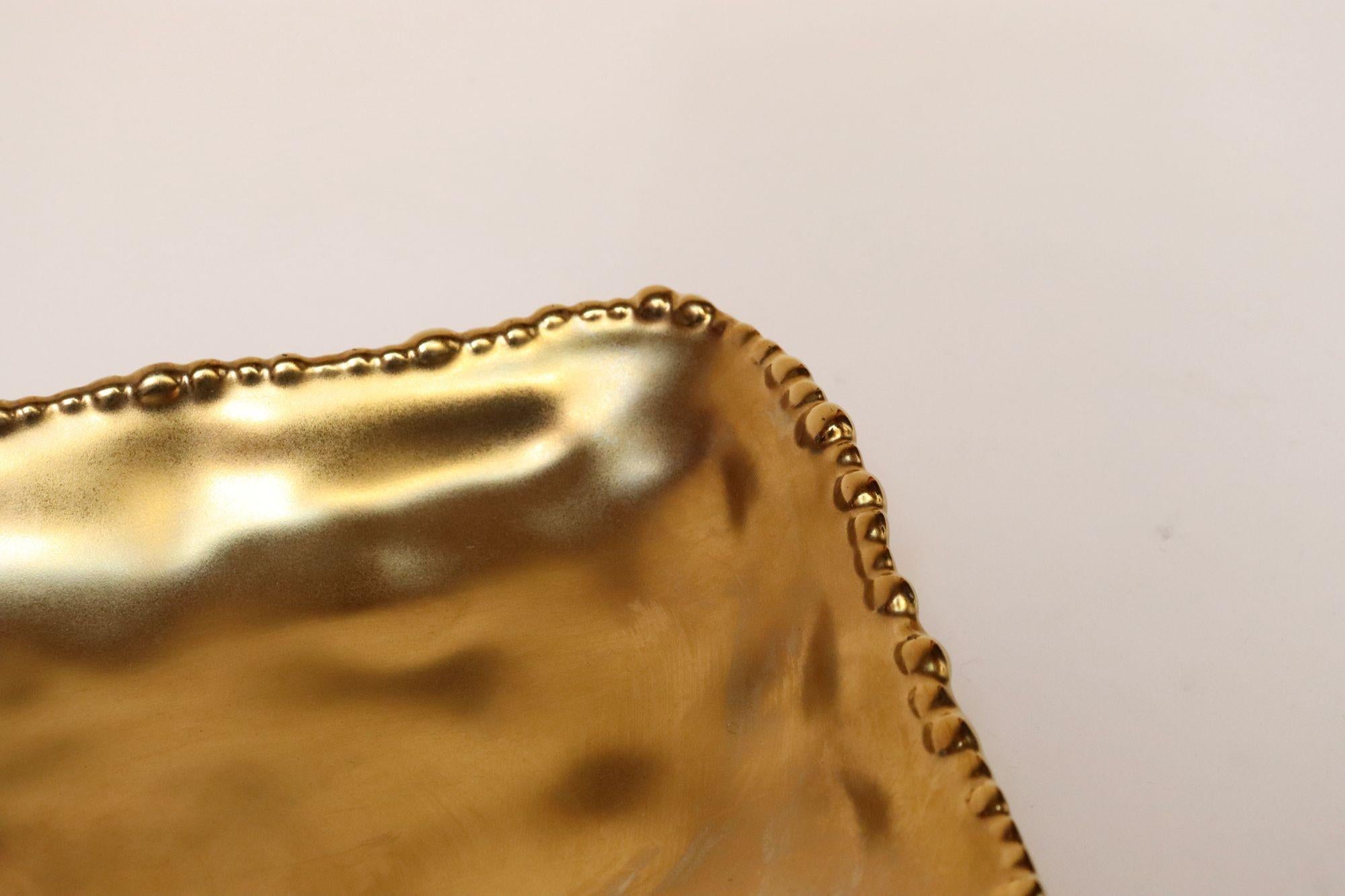 Vintage Gold Toned Porzellan geteilt Servierplatte im Angebot 5