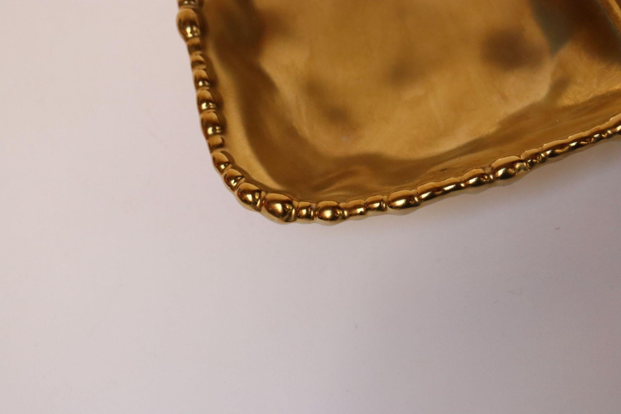 Vintage Gold Toned Porzellan geteilt Servierplatte im Angebot 9