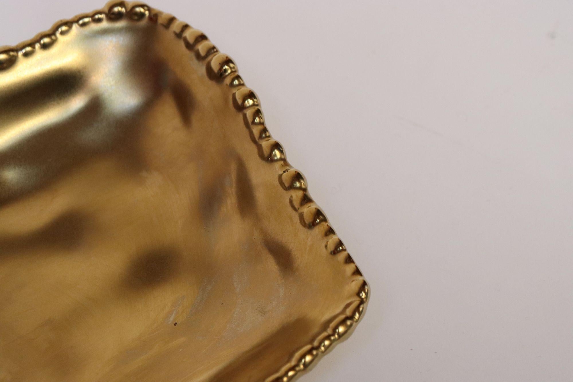 Vintage Gold Toned Porzellan geteilt Servierplatte im Angebot 12