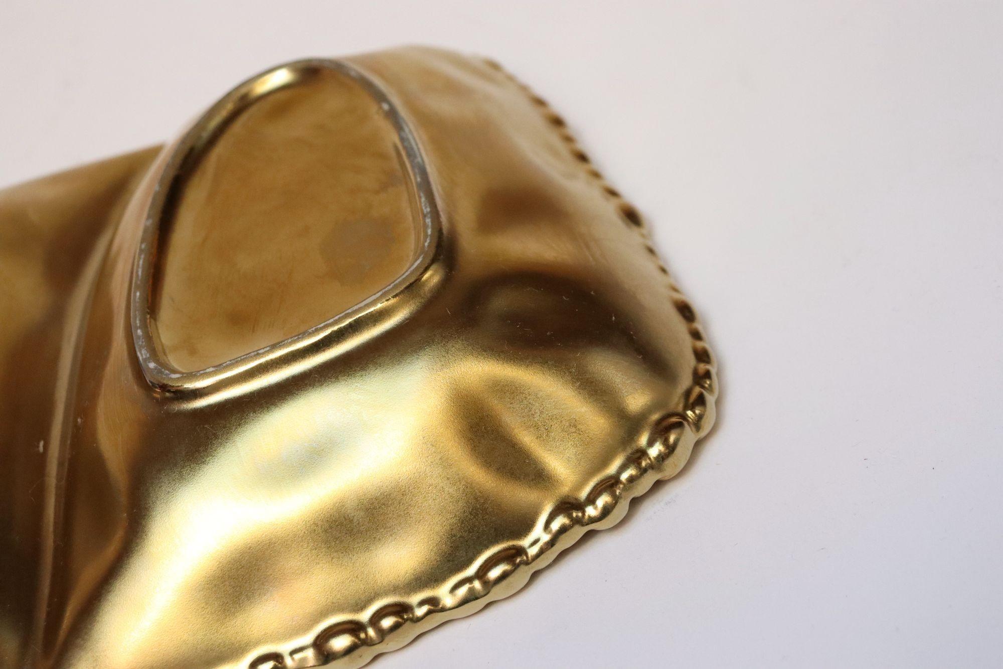 Vintage Gold Toned Porzellan geteilt Servierplatte im Angebot 14