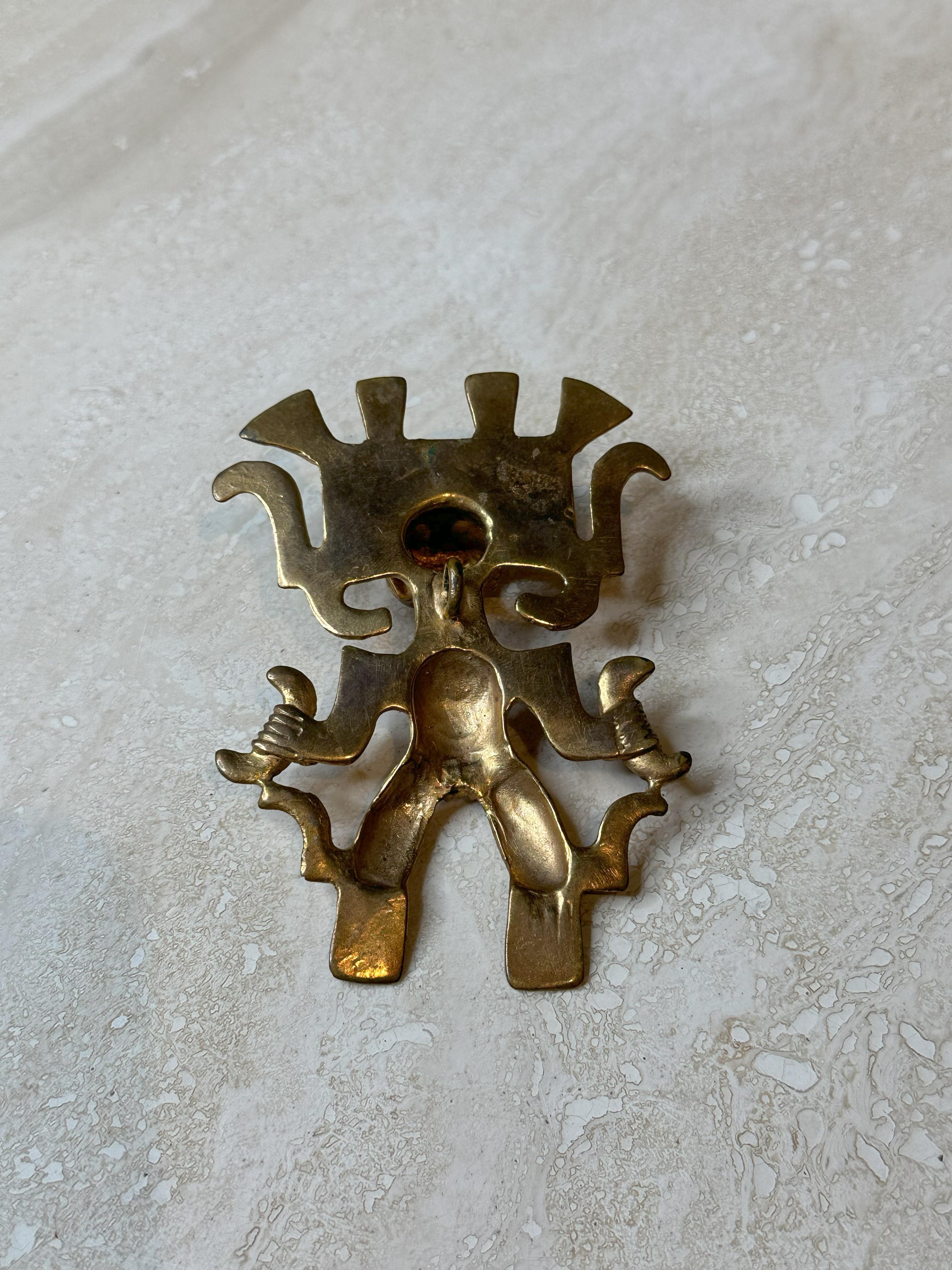 Vintage Gold Tribal Pendant For Sale 1