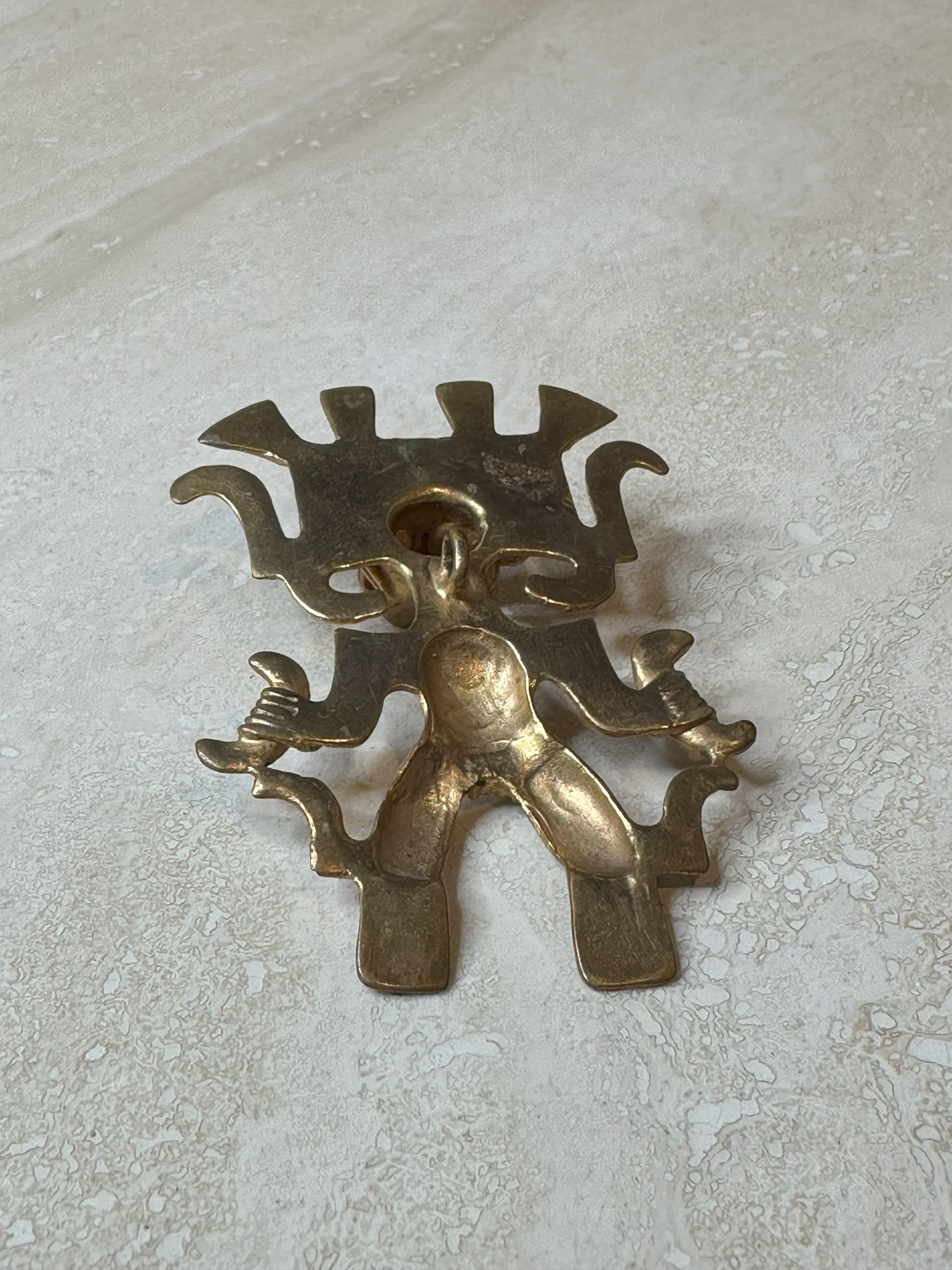 Vintage Gold Tribal Pendant For Sale 2