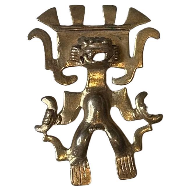 Vintage Gold Tribal Pendant For Sale