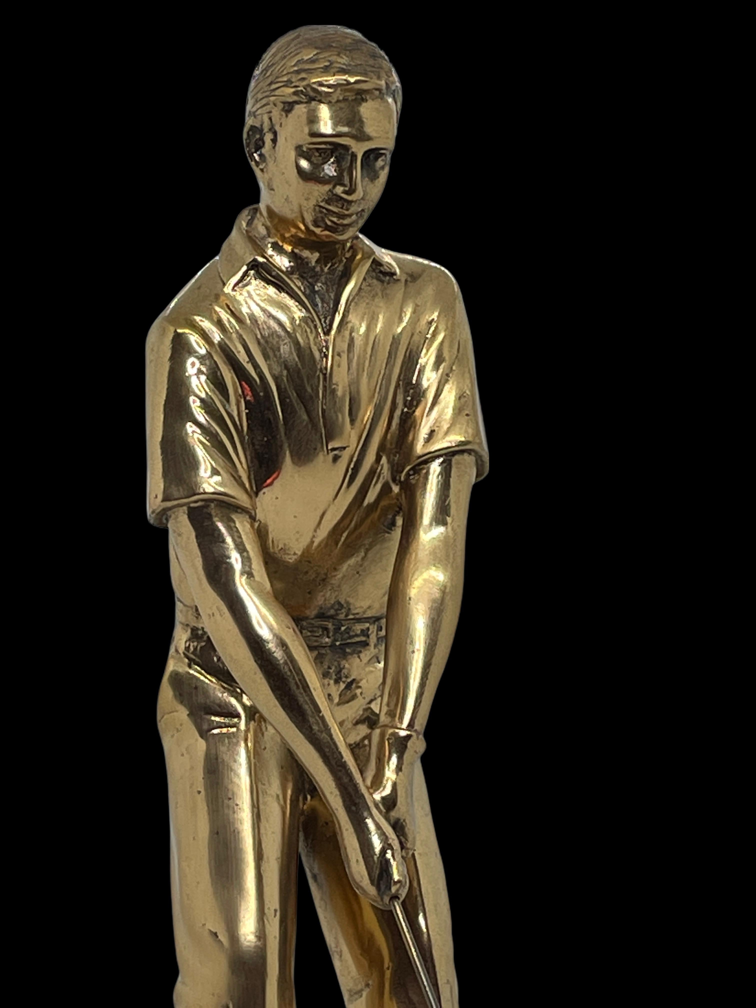 Vintage Golfer Trophy Statue Bronze, Austria, 1960s 6