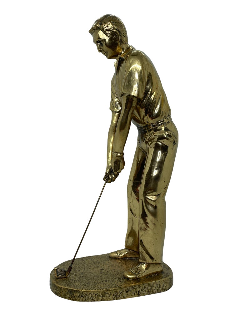 Vintage Golfer Trophy Statue Bronze, Austria, 1960s at 1stDibs