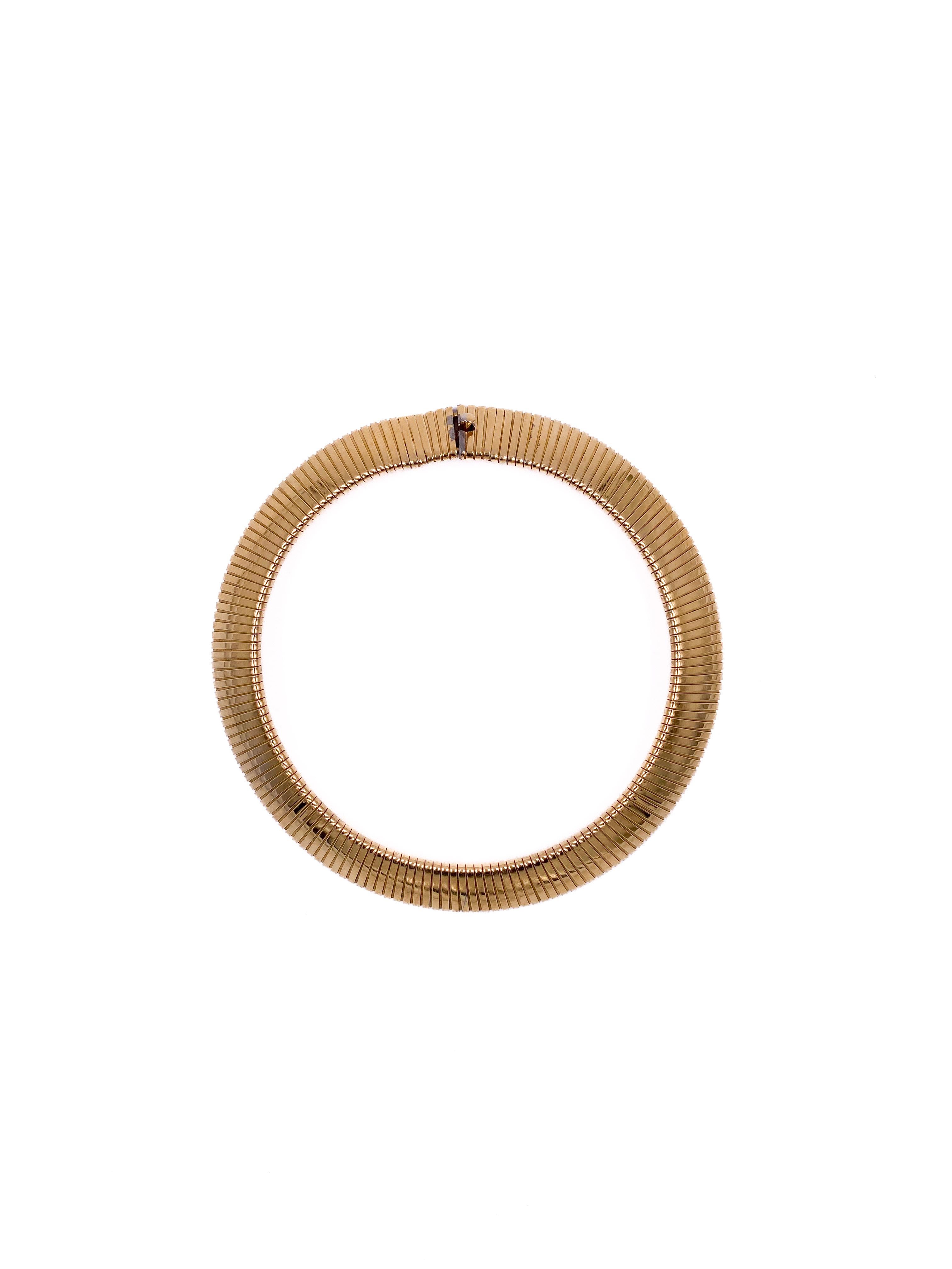Women's or Men's Vintage Gold Tubogas Necklace For Sale