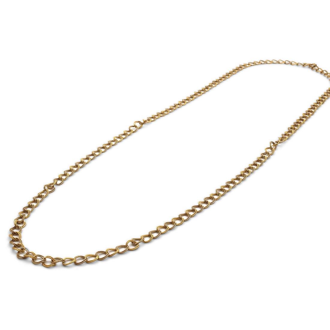 Women's or Men's Vintage Gold Twisted Link Necklace
