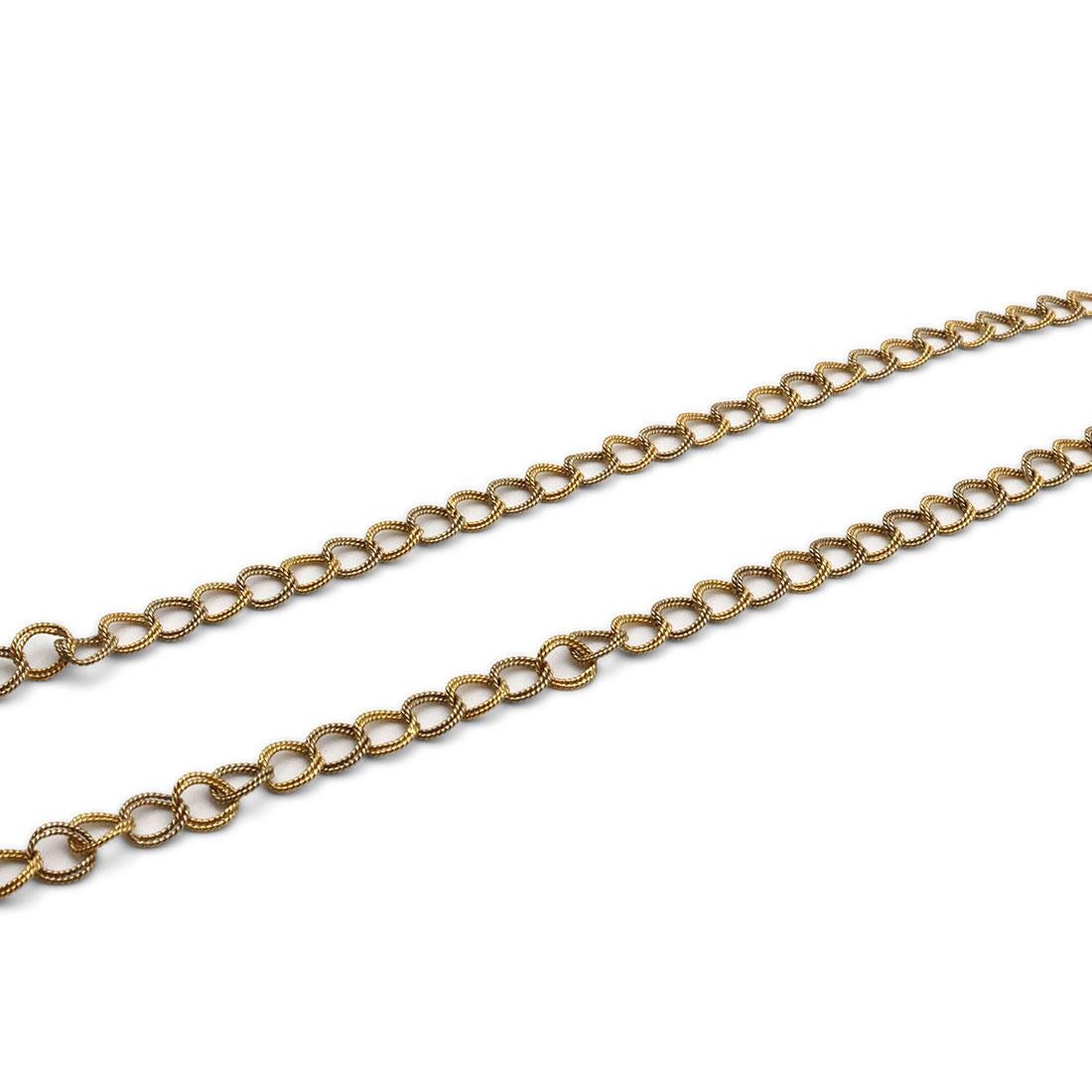 Vintage Gold Twisted Link Necklace 1