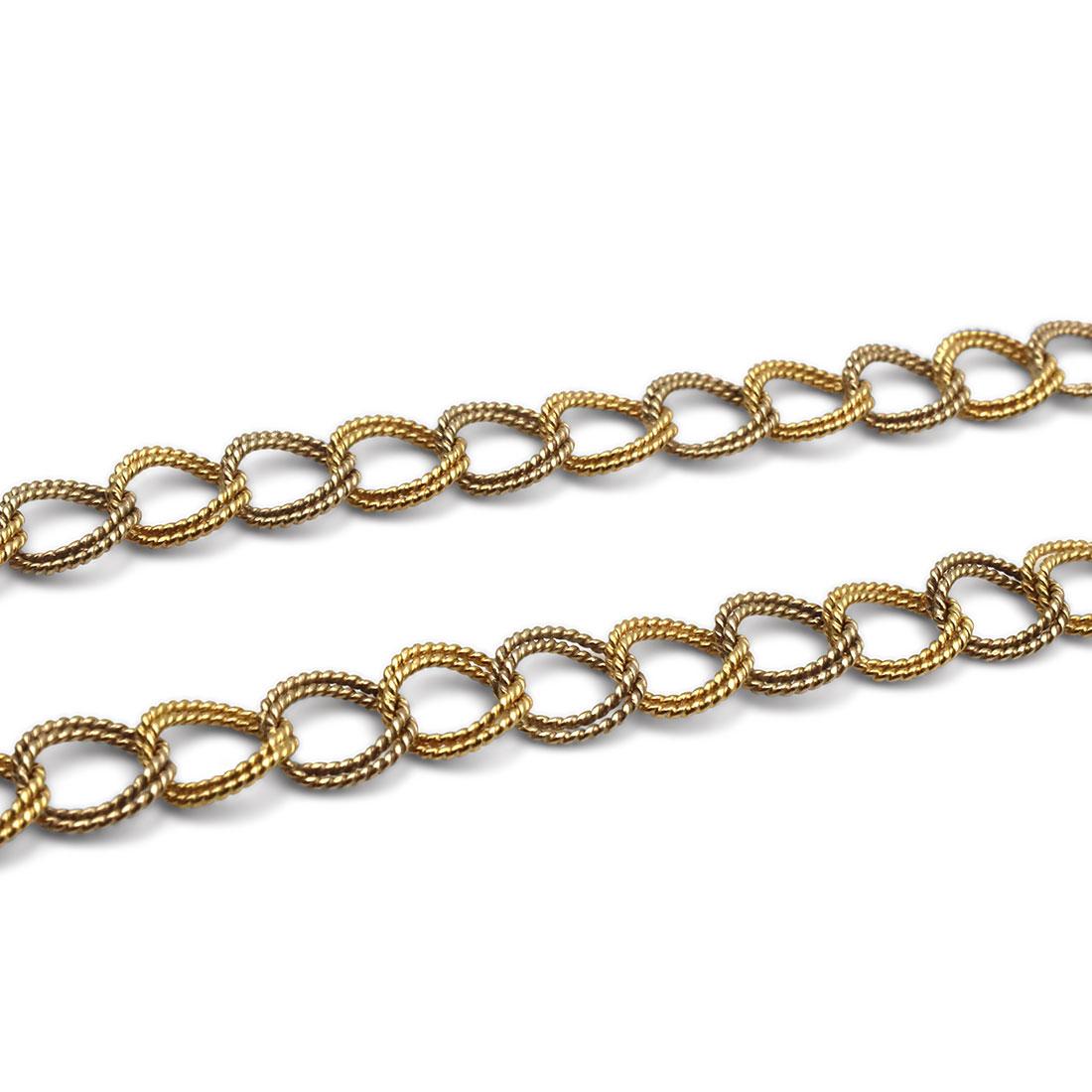 Vintage Gold Twisted Link Necklace 2