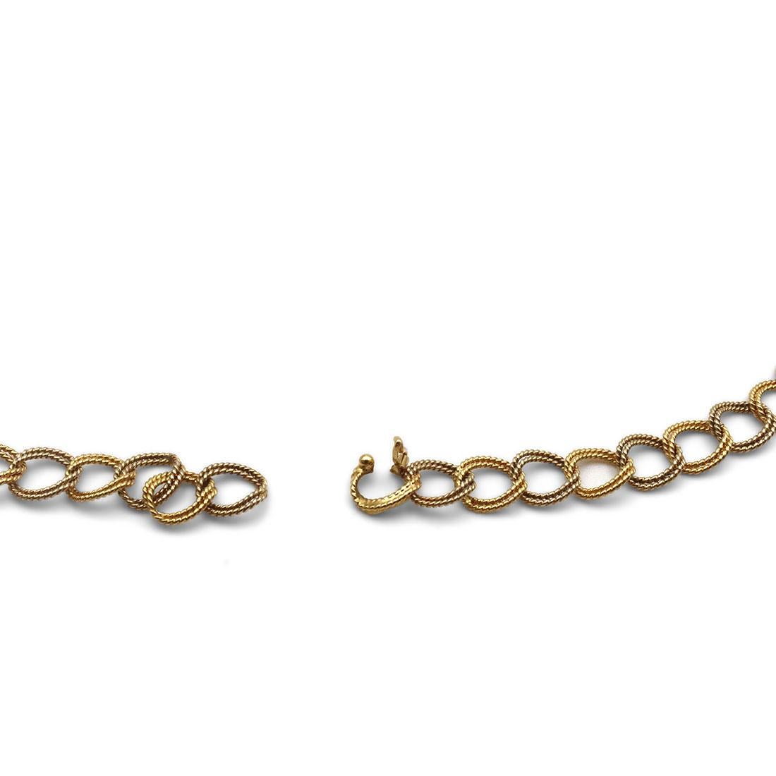 Vintage Gold Twisted Link Necklace 3