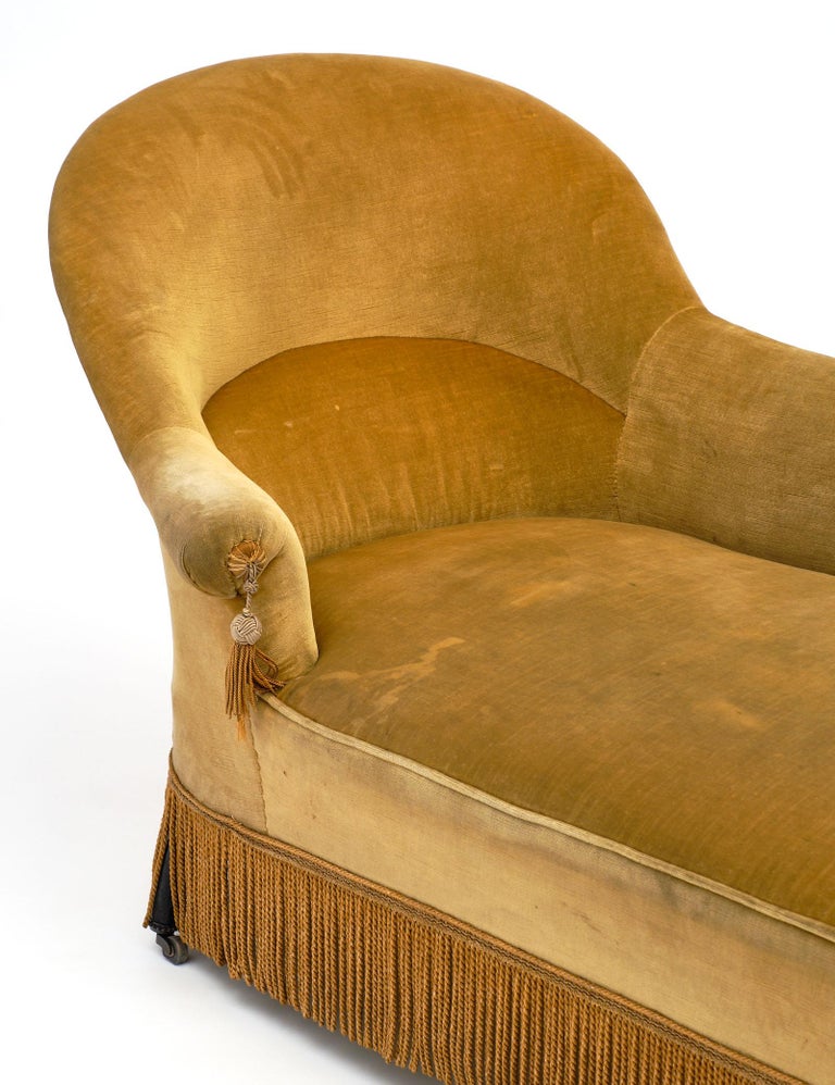 Vintage Gold Velvet Chaise Lounge at 1stDibs vintage chaise lounge, velvet chaise lounge