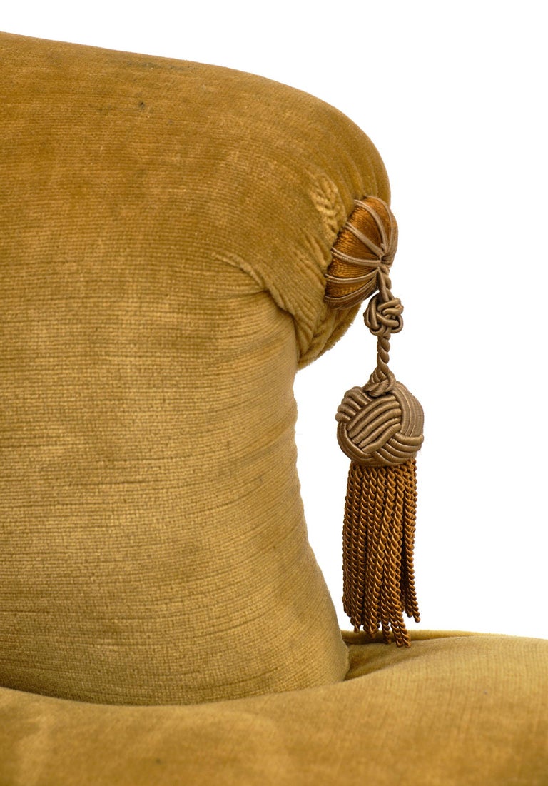 Vintage Gold Velvet Chaise Lounge at 1stDibs vintage chaise lounge