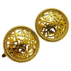 Vintage gold clip on earrings