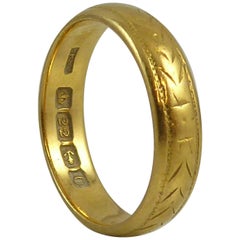 Vintage Gold Wedding Ring, Hallmarked, 1938
