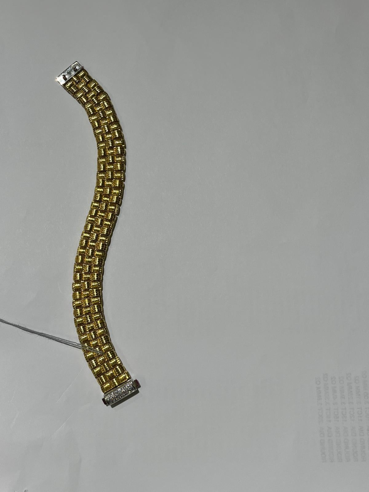 Brilliant Cut Vintage Gold, White Gold, Diamond, and Ruby Roberto Coin Appasionata Bracelet