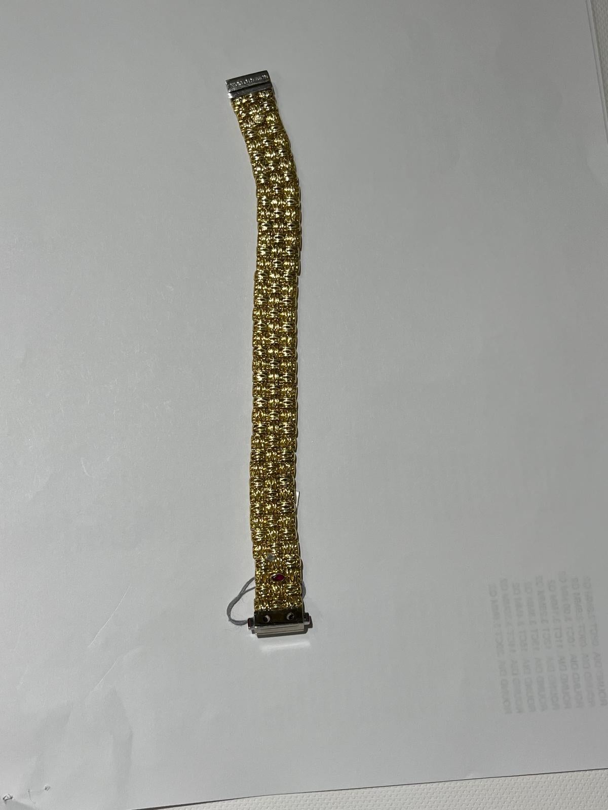 Women's or Men's Vintage Gold, White Gold, Diamond, and Ruby Roberto Coin Appasionata Bracelet