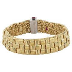 Vintage Gold, White Gold, Diamond, and Ruby Roberto Coin Appasionata Bracelet