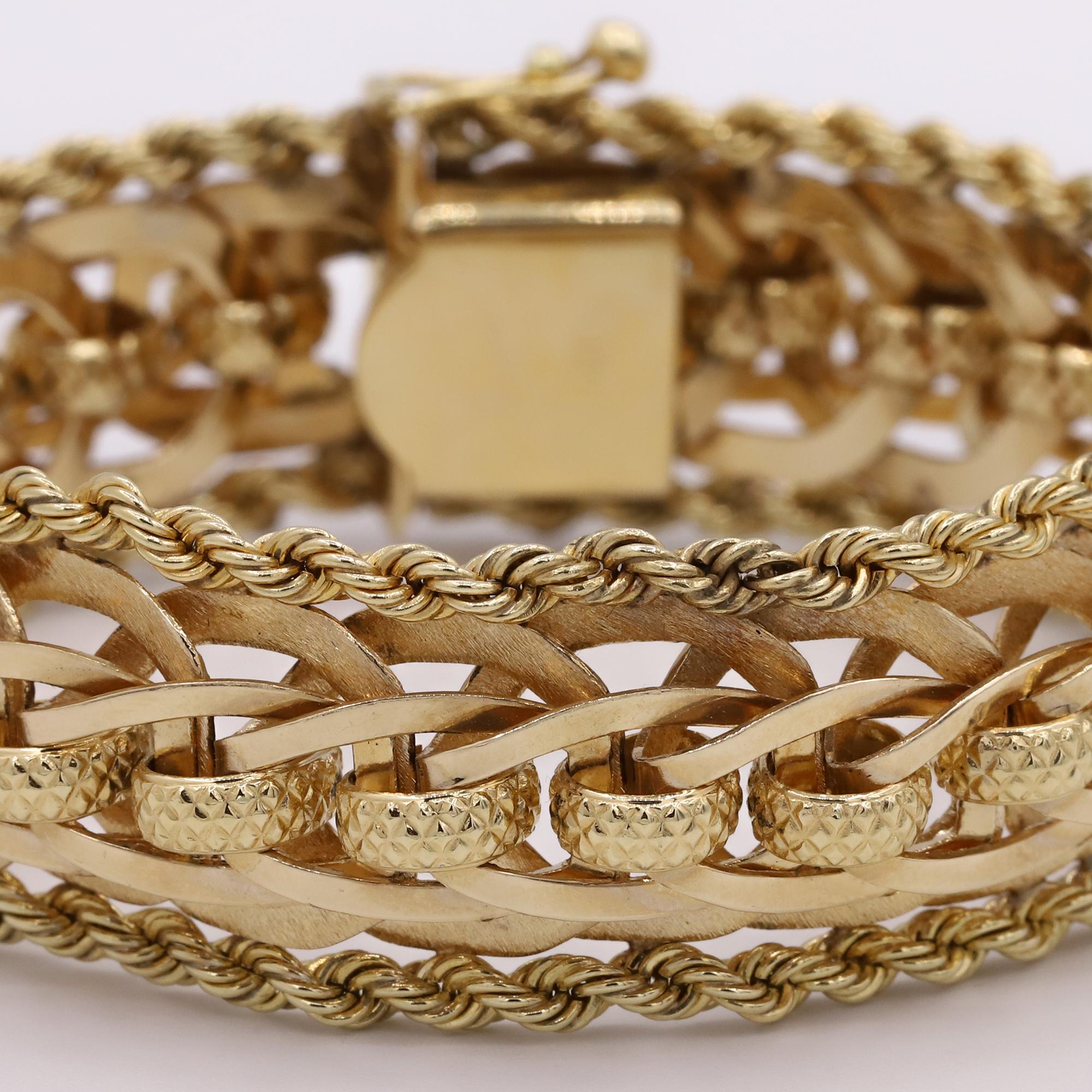 Retro Vintage Gold Woven Bracelet