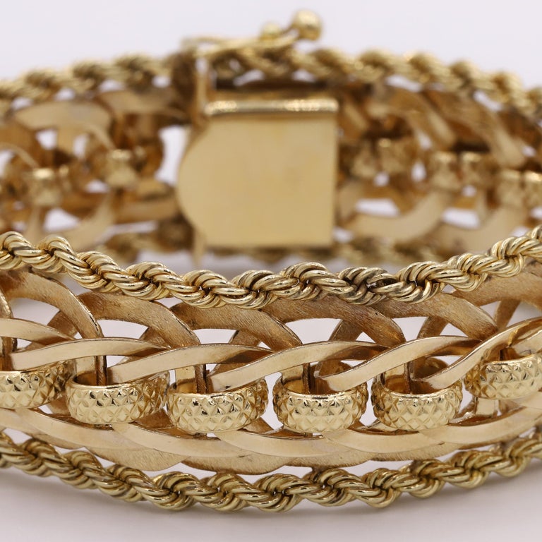 Vintage Gold Woven Bracelet at 1stDibs