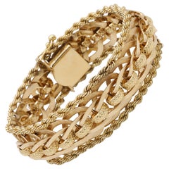 Bracciale d'oro vintage intrecciato