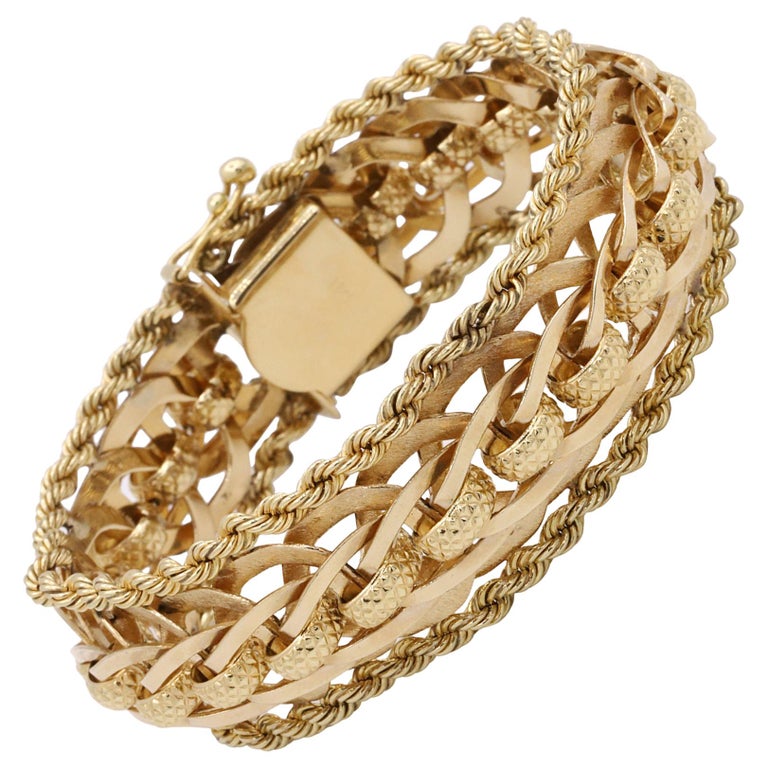 Vintage Gold Woven Bracelet at 1stDibs