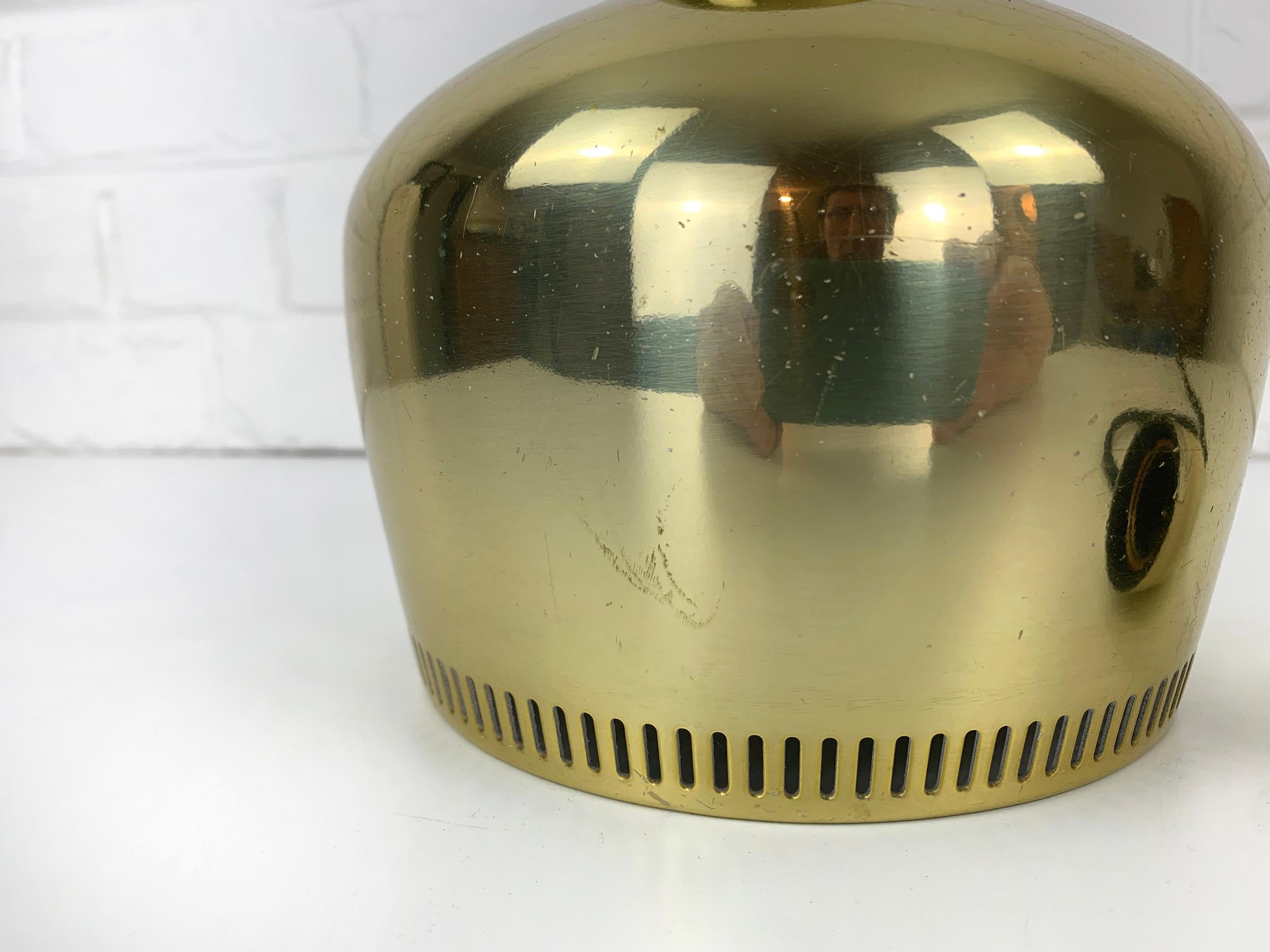 Vintage Golden Bell Pendant Lamp by Alvar Aalto for Louis Poulsen For Sale 3