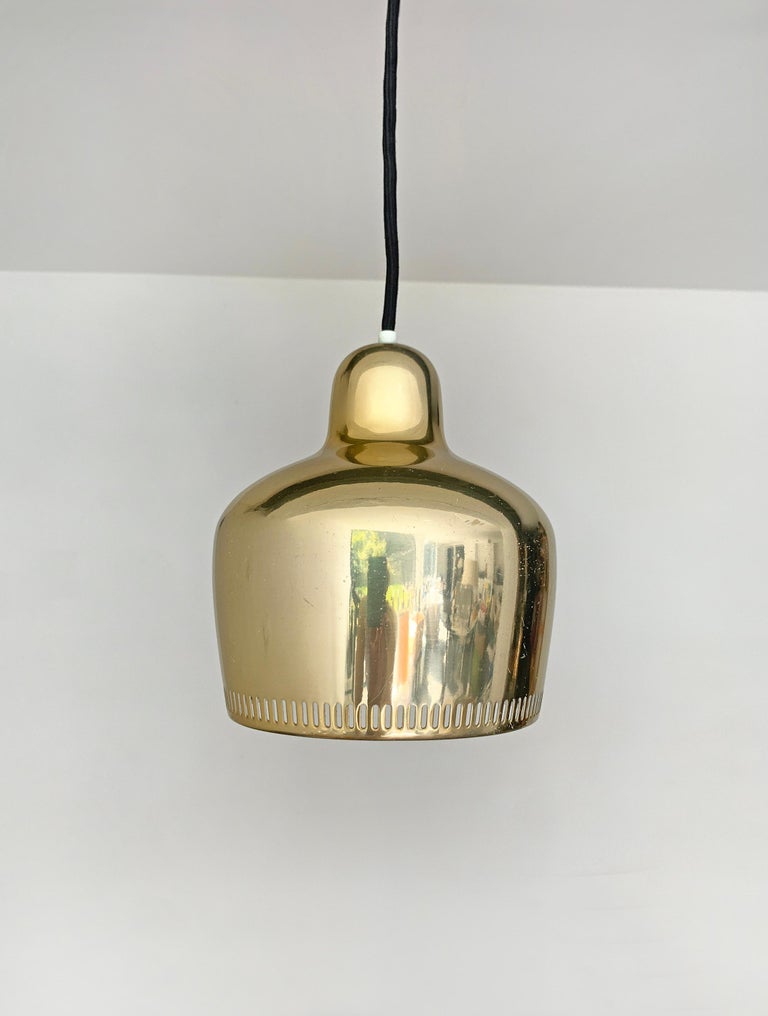 Vintage Golden Bell Pendant Lamp by Alvar Aalto for Louis Poulsen For Sale  at 1stDibs