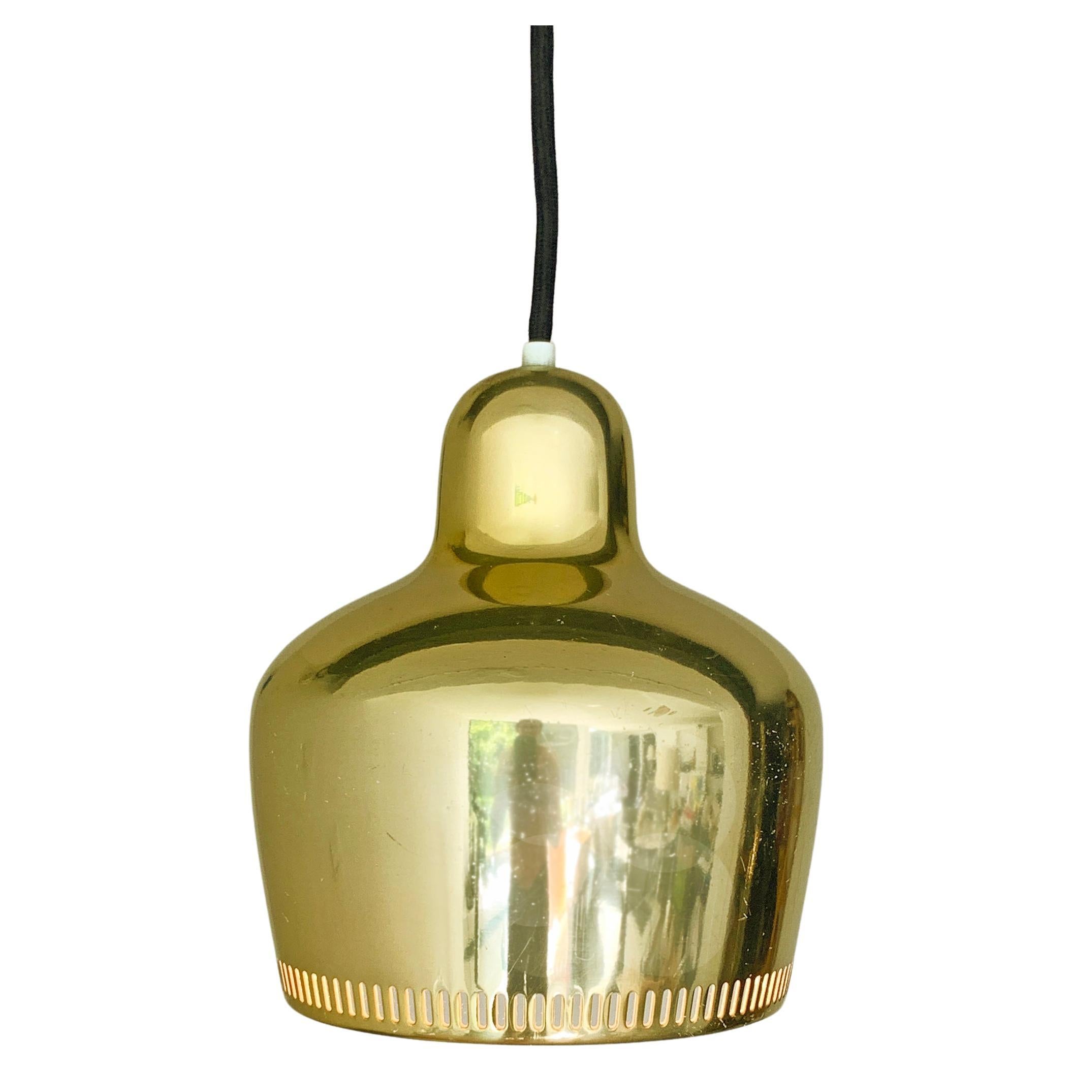 Vintage Golden Bell Pendant Lamp by Alvar Aalto for Louis Poulsen