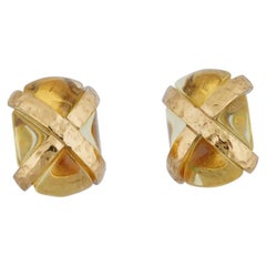 Pendientes de clip dorados vintage de Sonia Rykiel