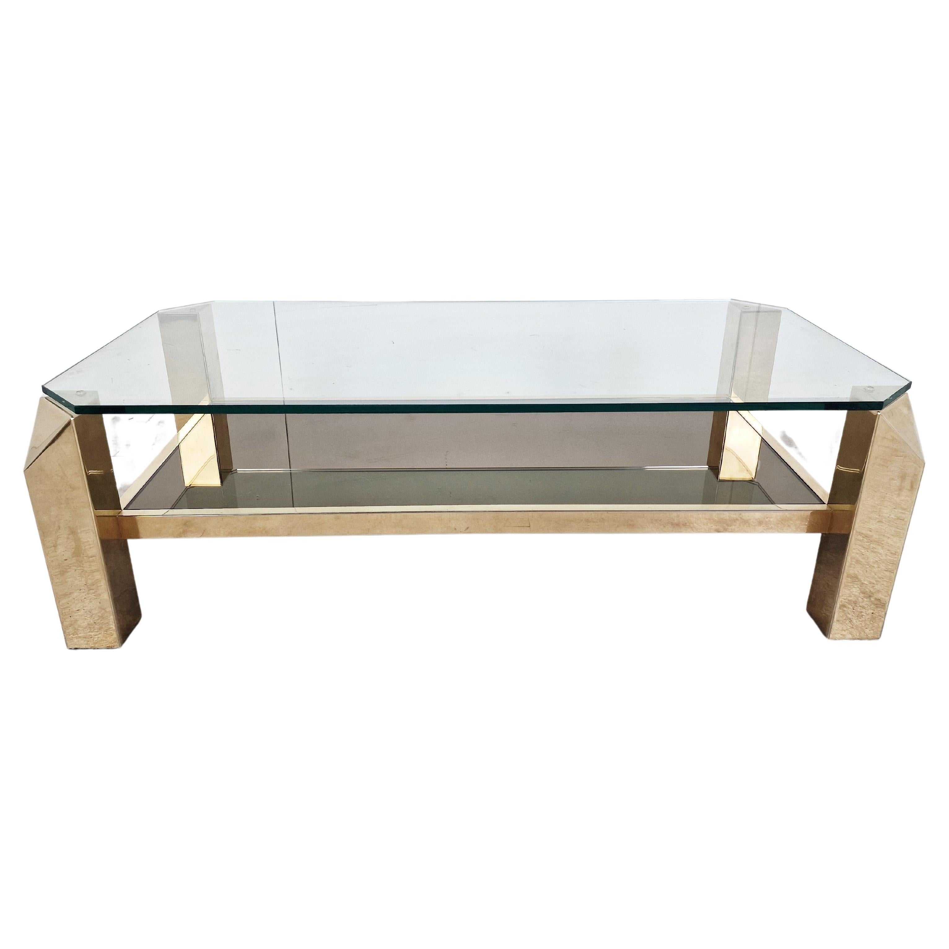 Vintage Golden Coffee Table, 1970 For Sale