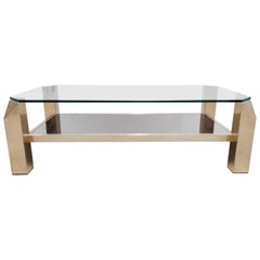 Vintage Golden Coffee Table, 1970s