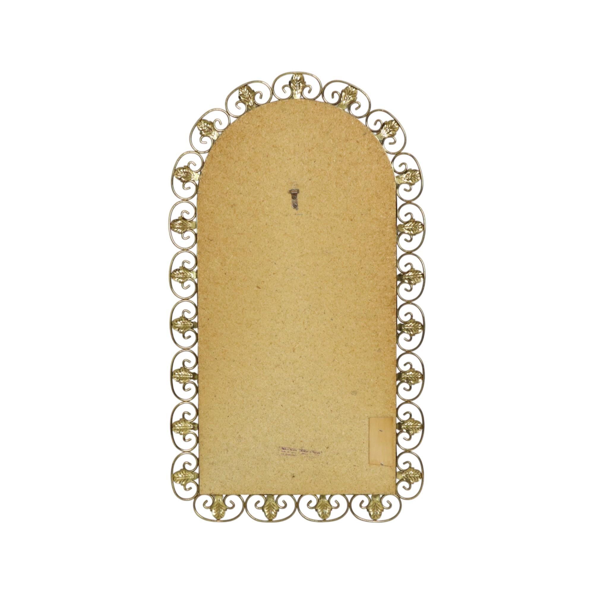 Vintage Golden Deknudt Mirror Copper Plated Metal Acanthus For Sale 4