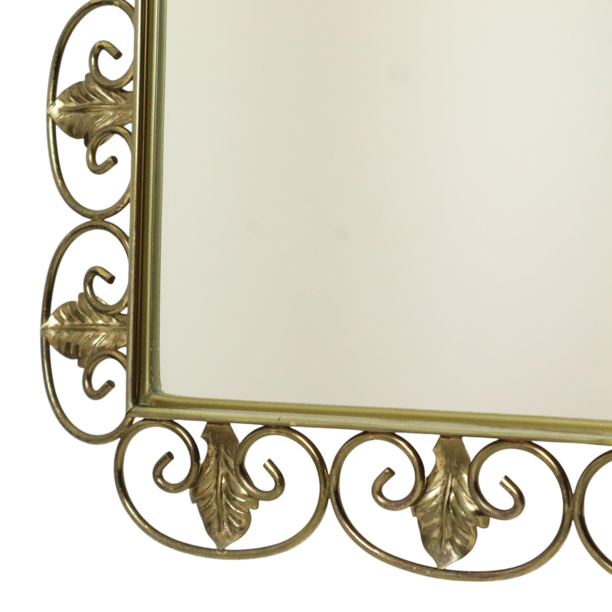 Vintage Golden Deknudt Mirror Copper Plated Metal Acanthus For Sale 1