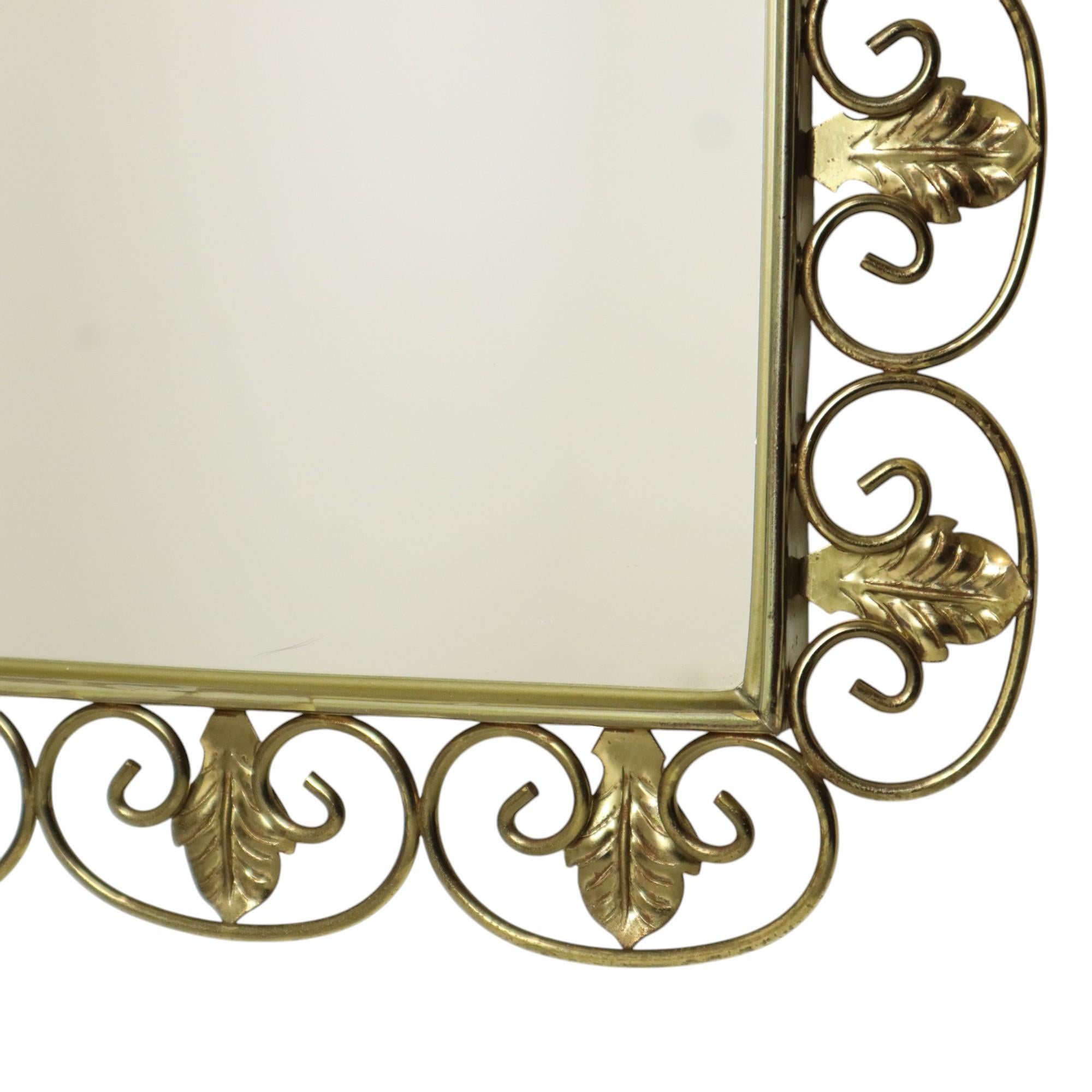 Vintage Golden Deknudt Mirror Copper Plated Metal Acanthus For Sale 2