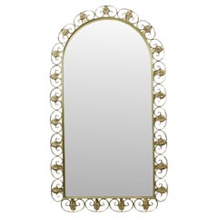 Vintage Goldener Deknudt Spiegel Verkupfertes Metall Acanthus