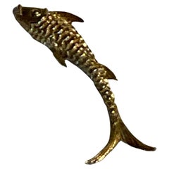 Vintage Golden Fish Brooch