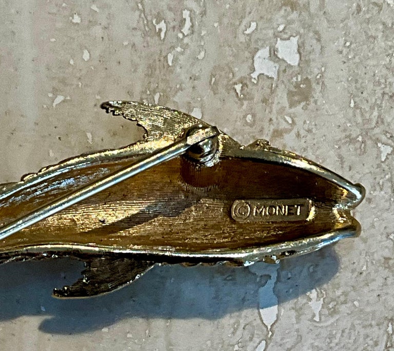 Broche Vintage En Forme De Poisson - Bijou Ancien Sans Marque - Occasion