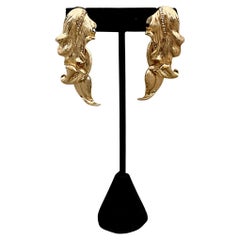 Vintage Golden Leaf Tassel Earrings
